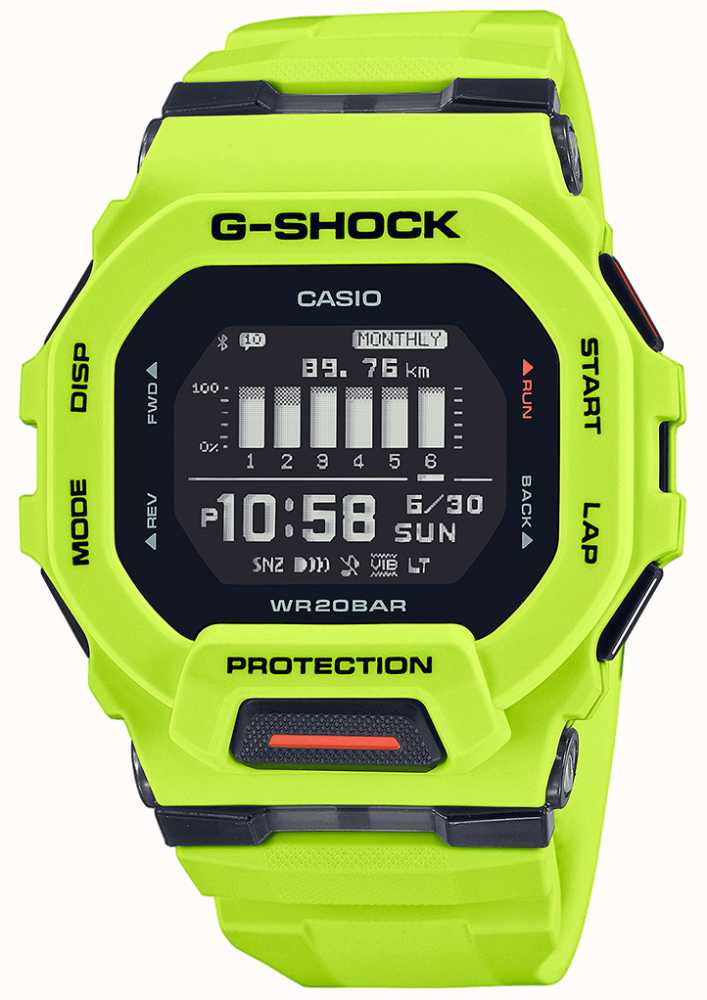 bagageruimte Sinewi paniek Casio G-Shock G-Squad Digital Quartz Lime Green Watch GBD-200-9ER - First  Class Watches™ USA