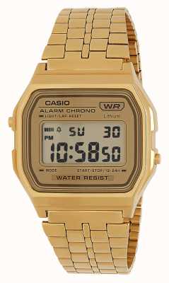 Casio Vintage Style Gold Ion Plated Digital Watch EX-DISPLAY A158WETG-9AEF EX-DISPLAY
