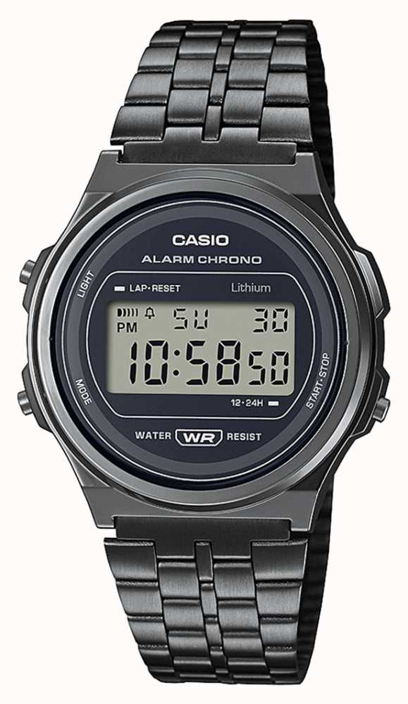 Casio Vintage Style Digital Quartz Black Watch A171WEGG-1AEF - First Class  Watches™ USA