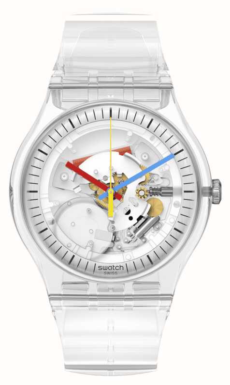 Estrecho Repulsión Noveno Swatch CLEARY NEW GENT Transparent Silicone Strap SO29K100-S06 - First  Class Watches™ USA