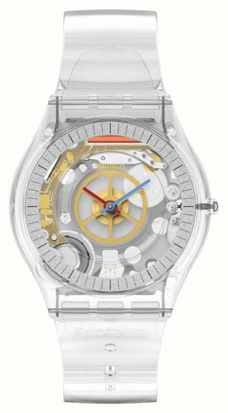 perjudicar repentinamente Acrobacia Swatch CLEARLY SKIN Bio-sourced Case Transparent Strap SS08K109-S06 - First  Class Watches™ USA