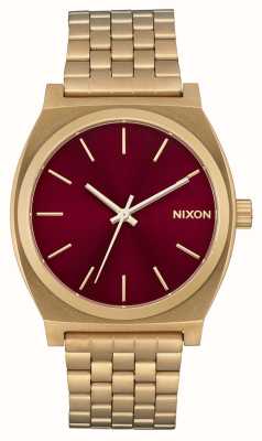 Nixon Time Teller Gold-Tone Oxblood Sunray Dial A045-5098-00