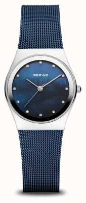 Bering Classic | Blue Mother Of Pearl Dial | Blue Milanese Strap | Polished Stainless Steel Case 12927-307