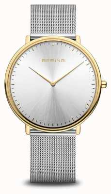 Bering Ultra Slim | Sunray Dial | Milanese Strap | Polished Gold Stainless Steel Case 15739-010