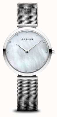 Bering Classic | Mother Of Pearl Dial | Milanese Strap | Polished Stainless Steel Case 18132-004