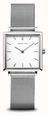 Bering Classic | White Dial | Milanese Strap | Polished Stainless Steel Case 18226-004
