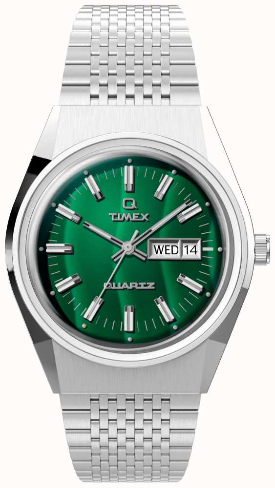 Timex Q Falcon Eye Stainless Steel Bracelet Green Dial TW2U95400 - First  Class Watches™ USA