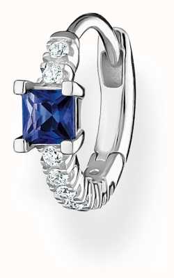 Thomas Sabo Charm Club Single Hoop Blue Crystal Set Sterling Silver Earring CR691-166-7