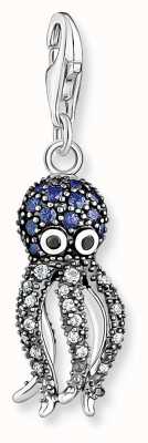 Thomas Sabo Octopus Charm - 925 Sterling Silver, Blue & White Stones 1890-644-1