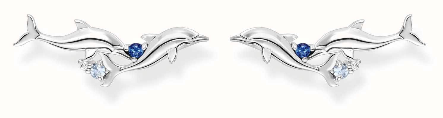 Thomas Sabo Sterling Silver Ear Climber Dolphin Earrings H2232-644-1