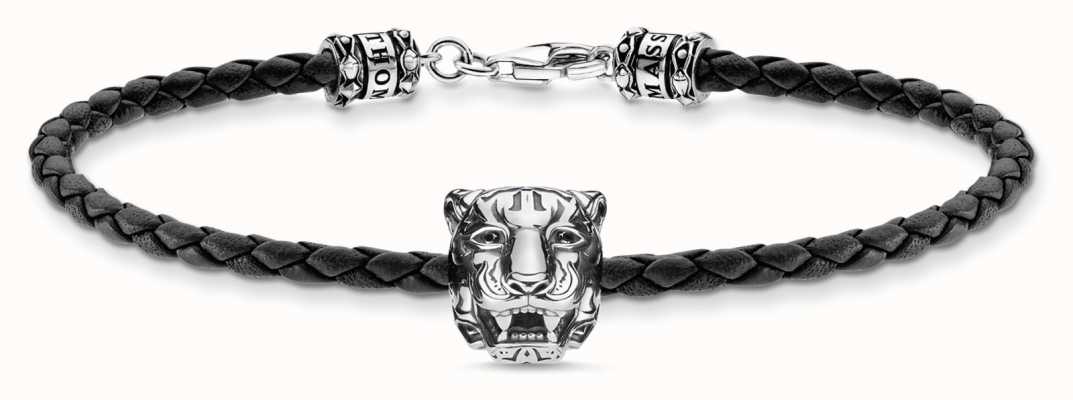Thomas Sabo Rebel At Heart Bracelet | Tiger Head | Black Leather A2054-805-11-L19