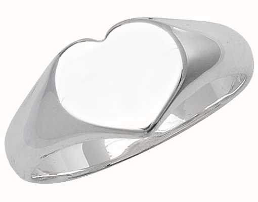 James Moore TH Silver Babies Heart Signet Ring Size I G7397/I