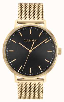 Calvin Klein Men's Black Dial | Gold Stainless Steel Bracelet 25200049