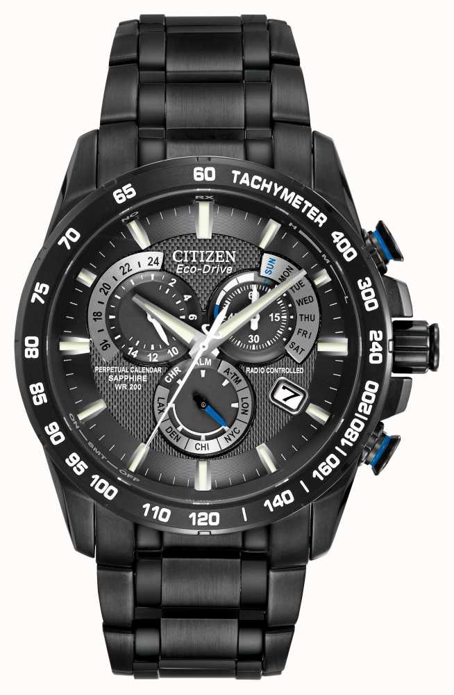 Citizen Men's Radio Controlled Perpetual A-T Chronograph Black IP ...