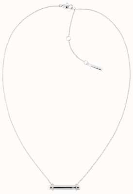 Calvin Klein Ladies Necklace Silver Tone Bar Pendant 35000013