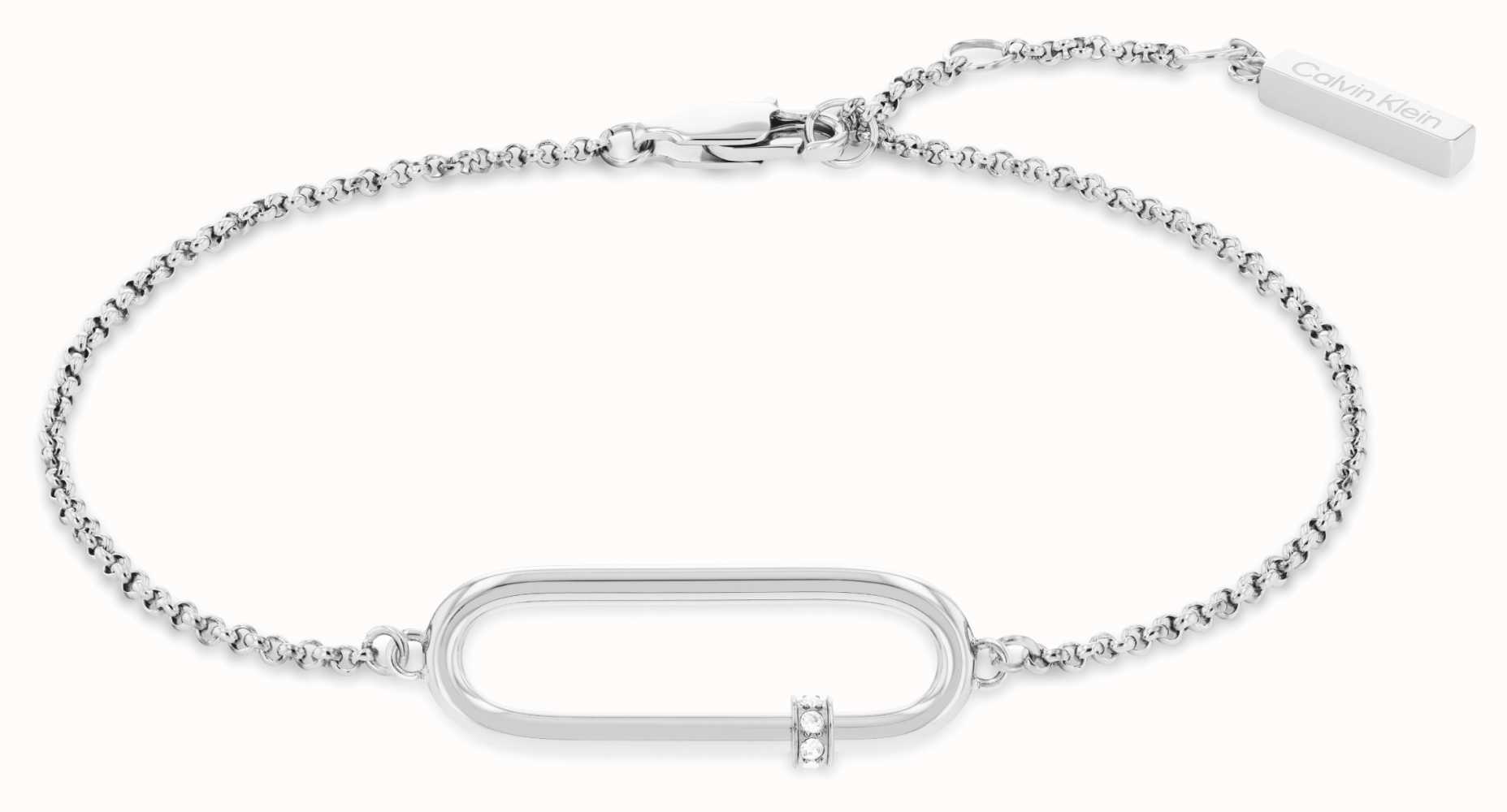 maniac onaangenaam Oorzaak Calvin Klein Ladies Stainless Steel Oval CZ Bracelet 35000183 - First Class  Watches™ USA