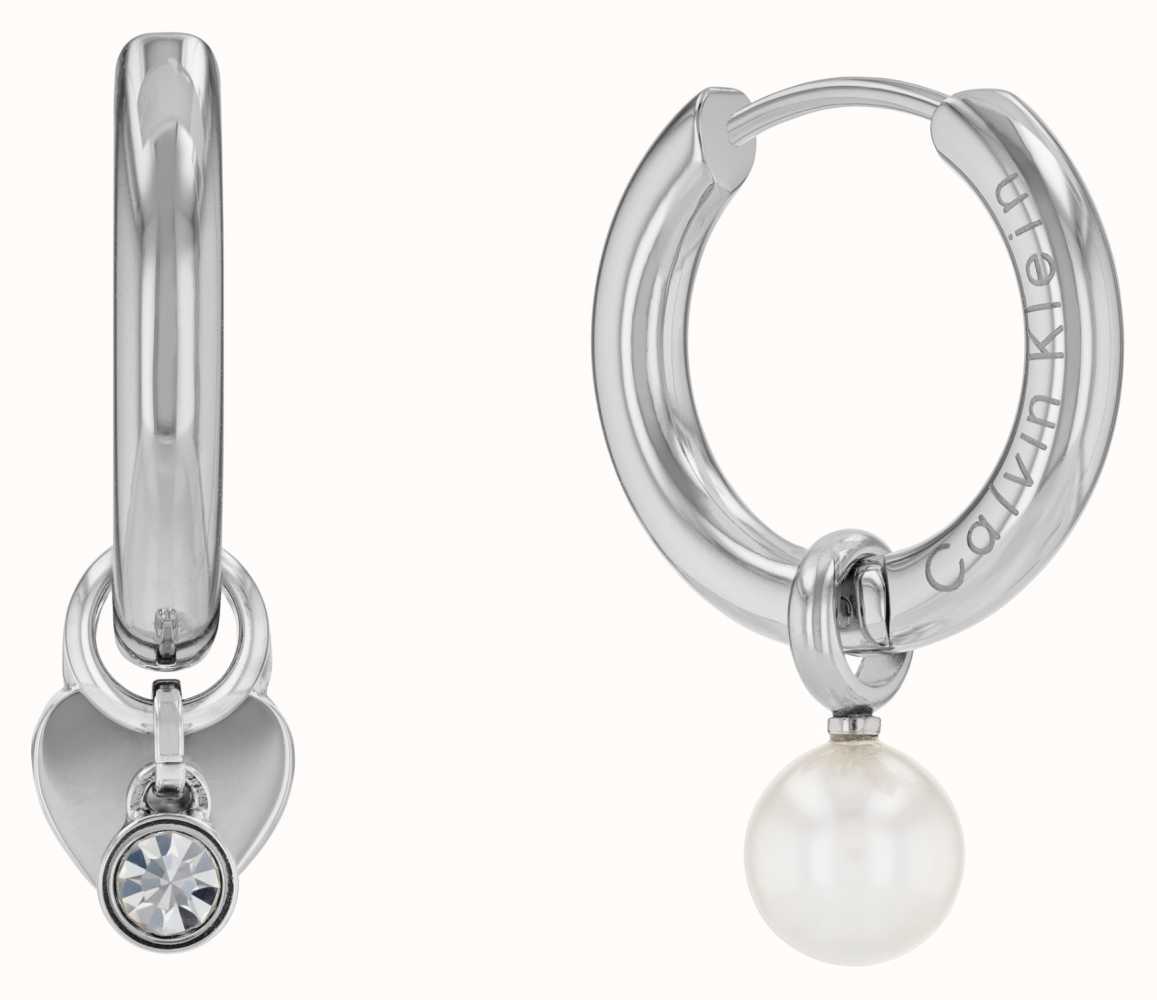 Charm Hoop Earrings in Silver  Medley Jewellery