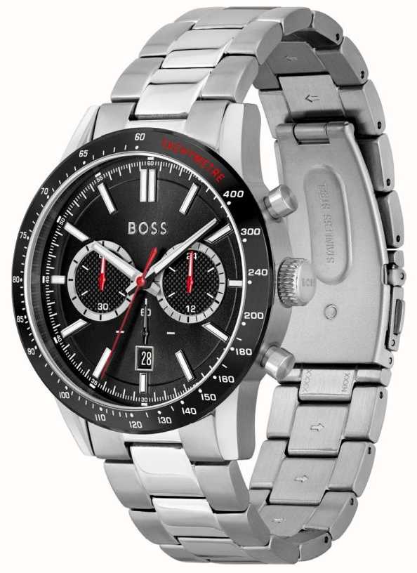 BOSS Men\'s Allure | Black Chronograph Dial | Stainless Steel Bracelet  1513922 - First Class Watches™ USA