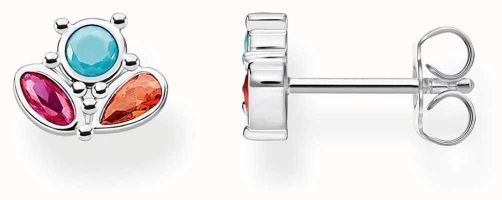 Thomas Sabo Sterling Silver Rainbow Crystal Set Stud Earrings SCH150334
