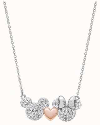 Disney Mickey and Minnie Mouse Heart Crystal Set Pendant N901907TZWL-18.PH