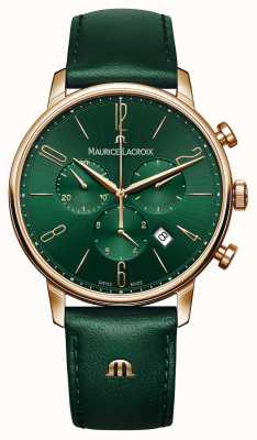 Maurice Lacroix Eliros Chronograph Green Dial Green Leather Strap EL1098-PVP01-620-5