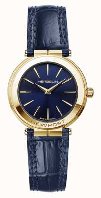 Herbelin Women's Newport Slim | Blue Dial | Blue Leather Strap 16922P15BL