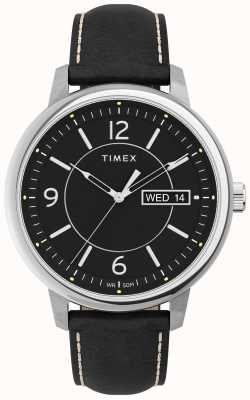 Timex Chicago Black Dial Black Leather Strap TW2V29200