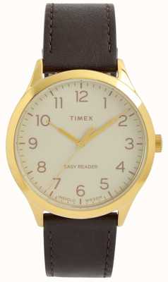 Timex Easy Reader | White Dial | Brown Leather Strap TW2V28100
