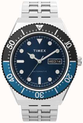 Timex M79 Automatic Black and Blue Bezel Watch TW2V25100