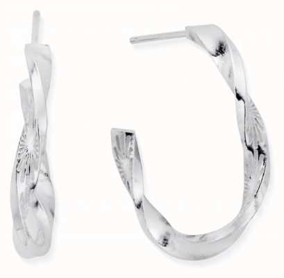 ChloBo Sun Twisted Sterling Silver Hoop Earrings SEH3206