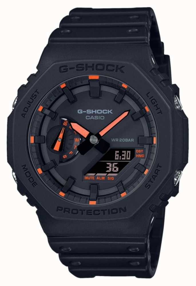 Casio G-Shock 2100 Utility Black Series Orange Detailing GA-2100-1A4ER