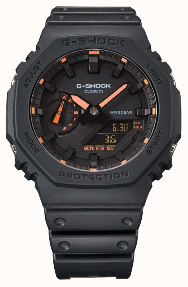 Casio G-Shock 2100 Utility Black Series Orange Detailing GA-2100-1A4ER -  First Class Watches™ USA