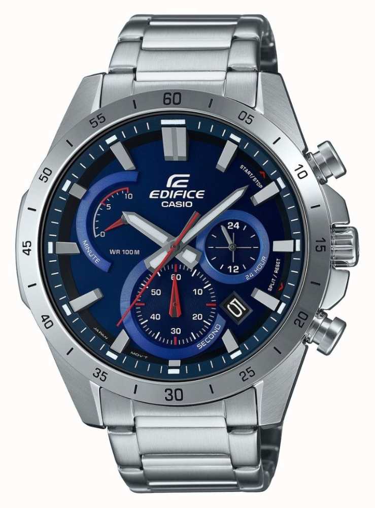 Casio Edifice Stainless Steel Blue EFR-573D-2AVUEF First Class - Watch USA Watches™ Dial