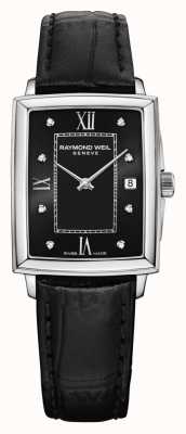 Raymond Weil Women's Toccata | Black Leather Strap | Black Dial 5925-STC-00295