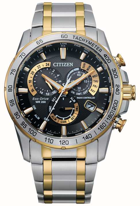 Citizen Men's Radio Controlled Eco-Drive Perpetual Calendar Chrono A-T Two  Tone CB5894-50E - First Class Watches™ USA