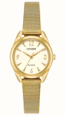 Citizen Womens Eco-Drive Mesh Gold Tone Bracelet EM0682-58P