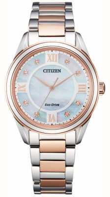Citizen LADIES ECO-DRIVE DIAMOND DIAL DC Two Tone EM0876-51D
