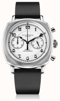 Duckworth Prestex Bolton | Chronograph | White Dial | Black Rubber Strap D531-02-AR