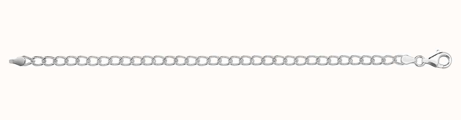 James Moore TH Silver Curb Chain Link Bracelet G2638