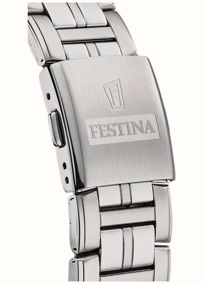 Festina Men's Multi-Function Watch With Steel Bracelet Black Dial F20445/3  - First Class Watches™ USA