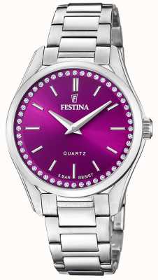 Festina Ladies Steel Watch With CZ Set & Steel Bracelet F20583/2