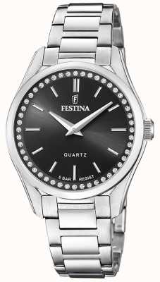 Festina Ladies Steel Watch With CZ Set & Steel Bracelet F20583/4