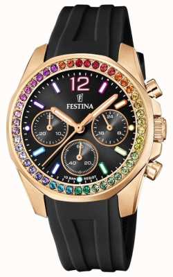 Festina Men's Chronograph | Black And Rose Gold | Ceramic Bezel F20578/1 -  First Class Watches™ USA