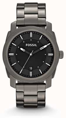 Fossil Men's Machine | Black Dial | Gunmetal Stainless Steel Bracelet FS4774