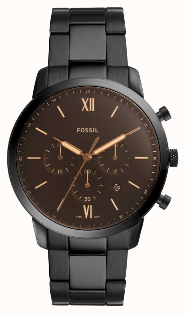 Fossil Men\'s Neutra Chrono | Amber Crystal | Black Dial | Black Bracelet  FS5525 - First Class Watches™ USA