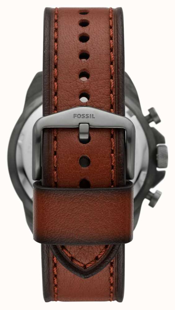 Fossil Men's Bronson | Grey Chronograph Dial | Brown Leather Strap