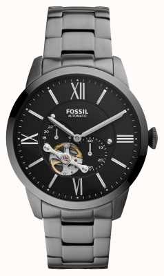 Townsman Watches™ Leather ME3234 USA First | Skeleton - Strap Automatic Class | Fossil Brown Dial