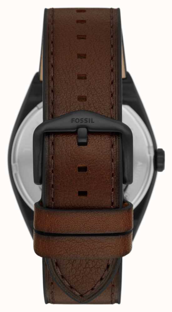 Fossil Men's Everett Automatic | Open Heart Dial | Brown Leather