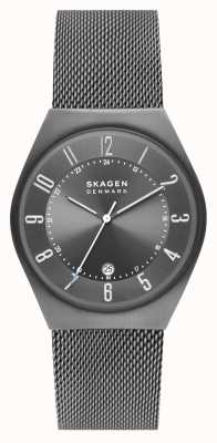 Skagen Grenen Date Charcoal Stainless Steel Mesh Watch SKW6815