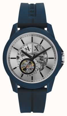 Emporio Armani Men\'s Automatic | Cut-Out Dial | Black Silicone Strap AR60062  - First Class Watches™ USA | Automatikuhren